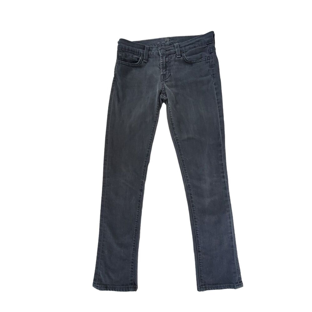 7 For All Mankind The Ankle Skinny Women's Black Denim Jeans Size 25